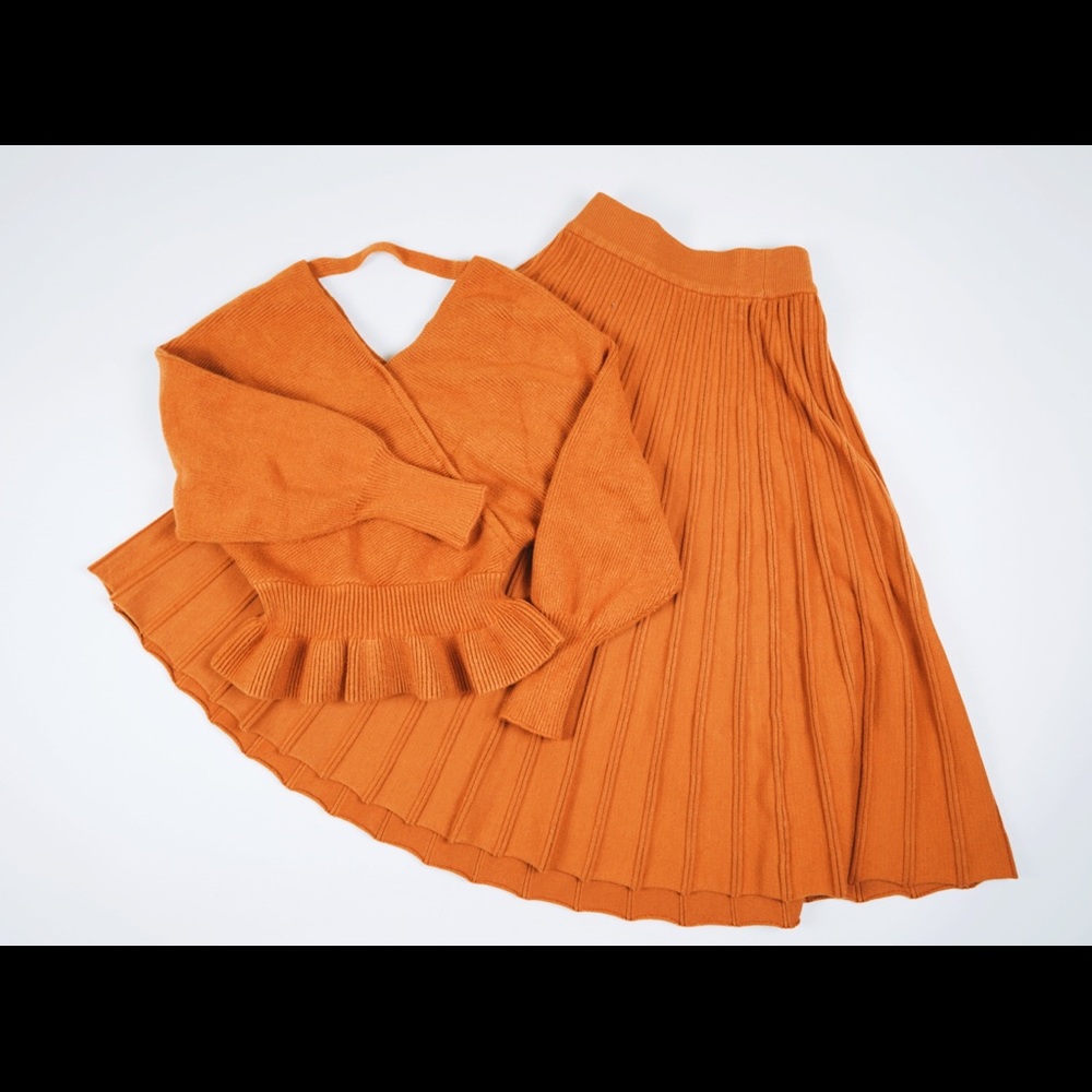 Warm Sunset Two Piece Dress with Top